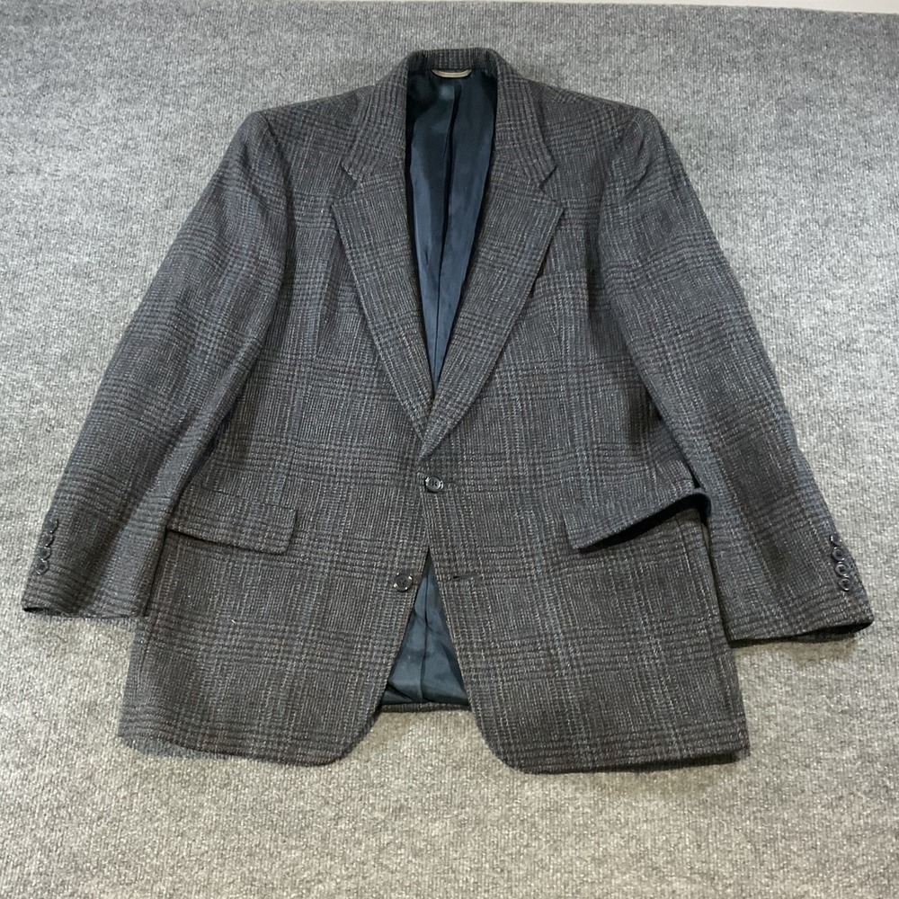 Christian Dior Monsieur Gray Glen Plaid Pure Virgin Wool Blazer Sport Coat 44R